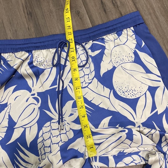 Victoria's Secret Tropical pineapple satin pajama pants blue cream - Picture 8 of 9